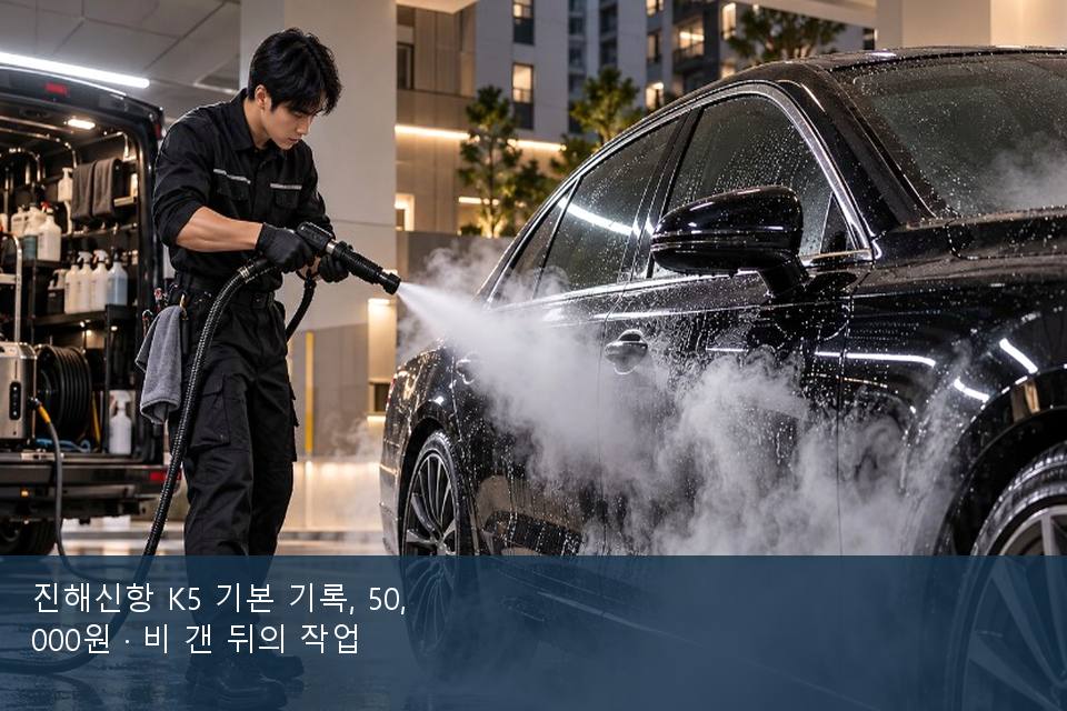 진해신항 K5 기본 기록, 50,000원 · 비 갠 뒤의 작업